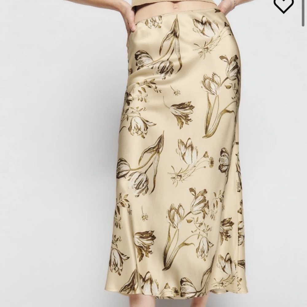 NWT Reformation Layla Silk Skirt Umber